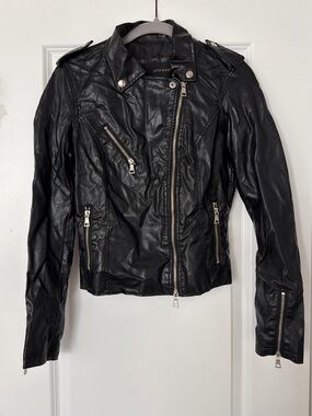 Apt. 9 Black Faux Leather Moto Jacket